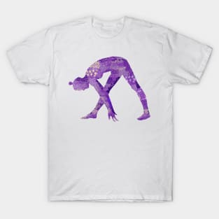 Parsvotanasana in Purple T-Shirt